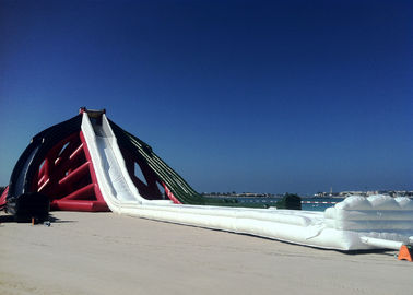 اسلاید آب بادی 75 متر به طول طولانی در خارج از غول پی وی سی PVC قرمز قرمز با Bolwer