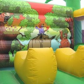 Chirdren Jump N Slide جنگجو فنری قلعه قهرمانان سوپر طولانی 0.55mm PVC