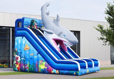ضد آب Haaien Cusom Inflatable Shark Slide مواد پی وی سی با دوام