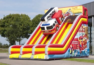 دو لاین Brandweer Commercial Inflatable Slide ضد لغزش قلعه بادی