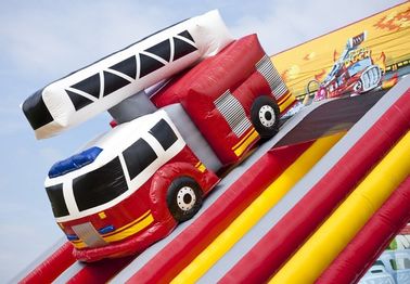 دو لاین Brandweer Commercial Inflatable Slide ضد لغزش قلعه بادی