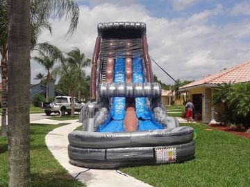 پارک تفریحی 30 FT 2 Lane Inflatable Slides سفارشی PVC ضد آب