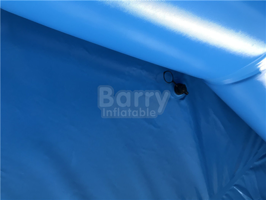استخر بادی قابل حمل آبی روشن با چاپ لوگوی پمپ هوا