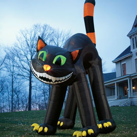 گواهینامه CE در فضای باز غواصی تبلیغاتی Inflatables گربه سیاه جشنواره هالووین
