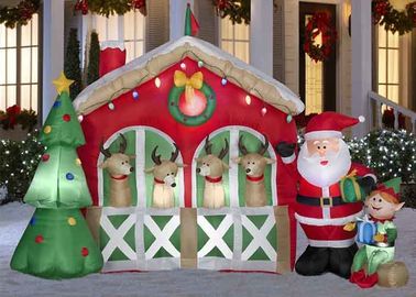 غرفه تبلیغات سفارشی Inflatables ضد آب آکسفورد پارچه کریسمس خانه