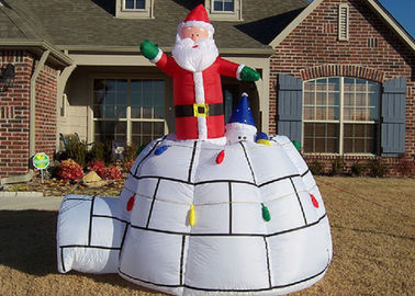 دکوراسیون کریسمس Inflatables تبلیغات بزرگ قرمز بابا نوئل و چادر