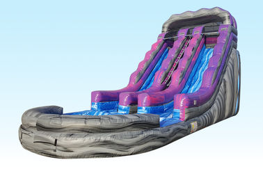 19Ft Purple Inflatable Water Slides تابستان چلپ چلوپ با چاپ لوگو