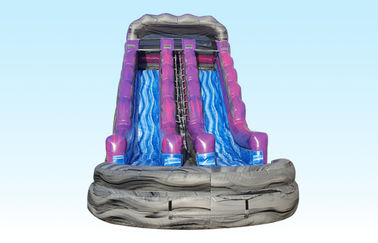 19Ft Purple Inflatable Water Slides تابستان چلپ چلوپ با چاپ لوگو