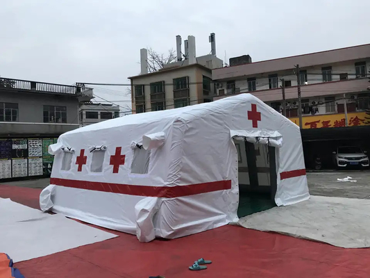 چادر کمک های اولیه بیمارستانی چادر بادی صلیب سرخ برزنت پی وی سی هوا تنگ
