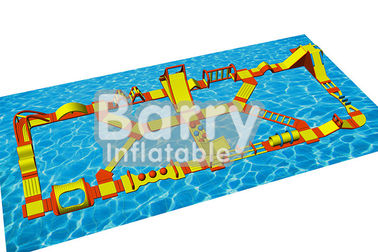 بازی های آب با دوره آموزشی مانع شناور با سطح 0.9mm پلوتون PVC پرده بند