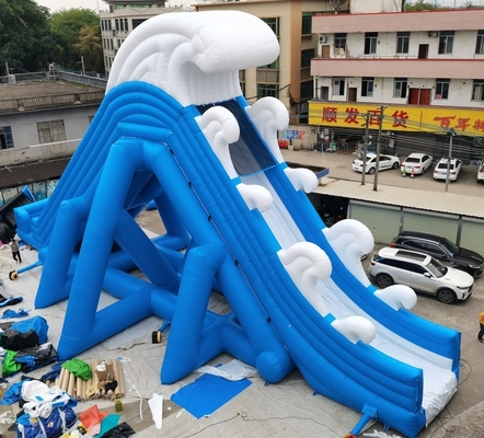 تم کارتونی سرسره های آبی بادی غول پیکر برای بزرگسالان متریال برزنت PVC در فضای باز
