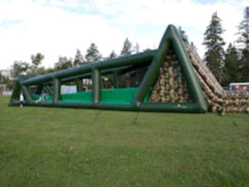 بالا 80ft سبز بازی بادی Inflatable Long Giant Inflatable Zip Line برای بزرگسالان