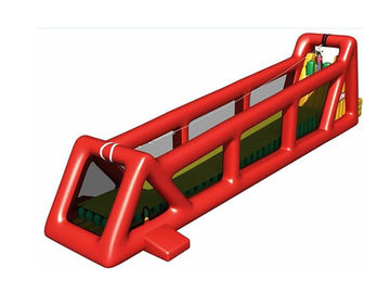 بالا 80ft سبز بازی بادی Inflatable Long Giant Inflatable Zip Line برای بزرگسالان