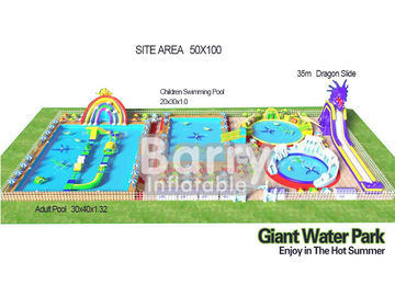 3D Inflatable حیاط خلوت آب پارک ساخت غول پیکر 0.55mm PVC