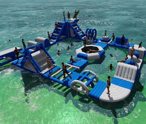 OEM Tarpaulin Inflatable Floating Water Parks Family Resorts Parks Water Parks Floating Blow Up Island
