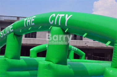 شهر سرگرمی سبز Inflatable اسلاید اسلاید های بادوام بزرگ برای خیابان / جاده