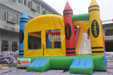 دسته کوچک موسیقی جاز توری پلاستیکی PVC، 5x4x3.6m کودکان و نوجوانان بادی گریز Inflatable با اسلاید