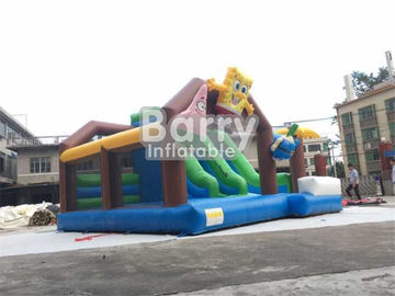 Spongebob Inflatable Combo Bounce House برای کودکان و نوجوانان پریدن پارچه توری PVC