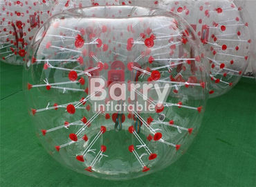 اسباب بازی های تورم در فضای باز 100٪ TPU / PVC 1.5m قرمز نقطه تورم باد حباب توپ فوتبال