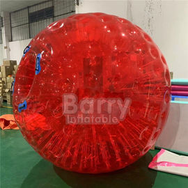 اسباب بازی های بادی قرمز در فضای باز با ضخامت 0.8 میلی متر PVC / TPU Dia 2.5m 3m چمن با تورم زورب