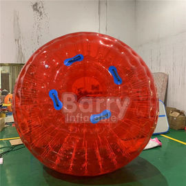 اسباب بازی های بادی قرمز در فضای باز با ضخامت 0.8 میلی متر PVC / TPU Dia 2.5m 3m چمن با تورم زورب