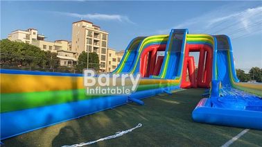اسلایدهای آب بادی آبشار بادی Giant Rainbow 3 Lines سفارشی برای بزرگسالان و کودکان