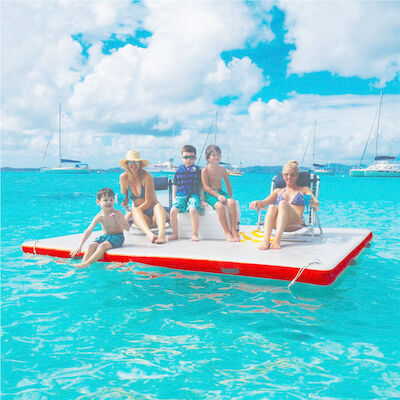 PVC Inflatable Island Floating Yoga Mat Platform Platform Swim Platform