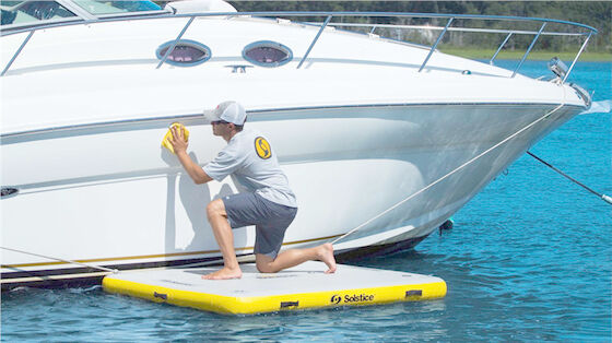 اسکله های قایقی بادی SAT PVC Water Mat برای تمیز کردن کشتی