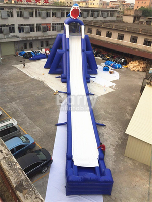 سرسره های آبی بادی PVC تجاری برای پارک کوسه بلند 35*10*10 متر
