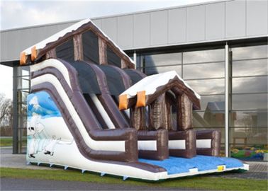 اسلاید Inflatable تجاری کامل، اسلاید بازی های جذاب بادی با طراحی خانه