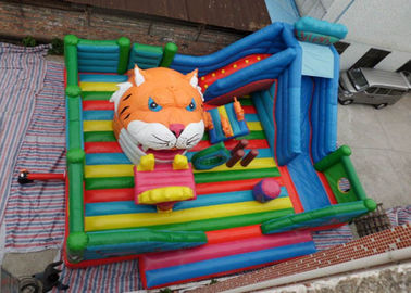 کودکان ببر سرگرم کننده قلعه بادی فنری با اسلاید