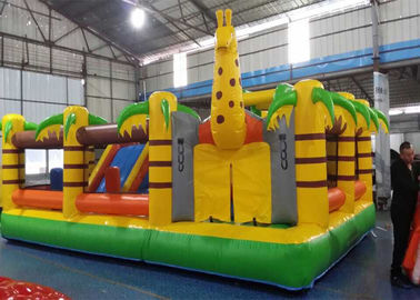 قلعه پرپیچ و خم پالم تسمه پلاستیکی Inflatable Bouncy Castle برای کودکان