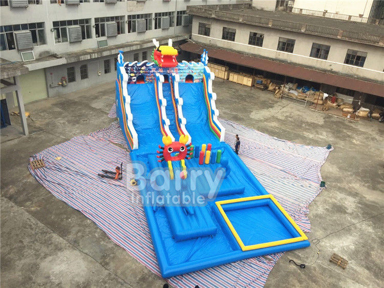 تابستان اژدها هیدز آبی بزرگ بادی آب با اسلاید با استخر برای سرگرمی کودکان و نوجوانان