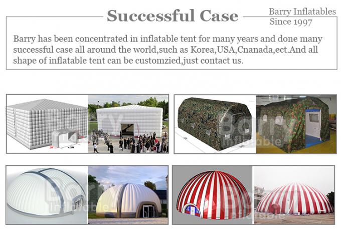 چاپ صفحه ابریشمی چادر بادی سفید سفارشی 20*10*6 متر 1