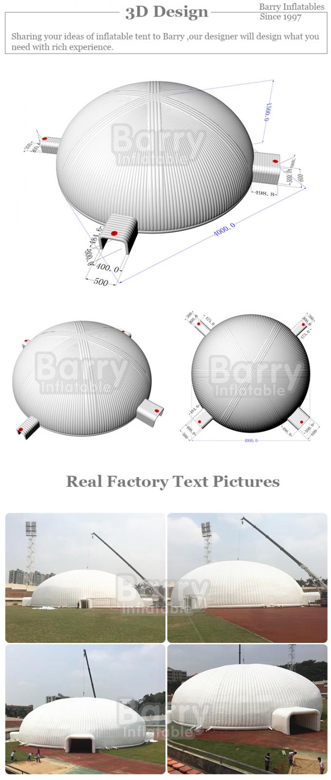 چاپ صفحه ابریشمی چادر بادی سفید سفارشی 20*10*6 متر 0