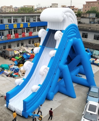 تم کارتونی سرسره های آبی بادی غول پیکر برای بزرگسالان متریال برزنت PVC در فضای باز