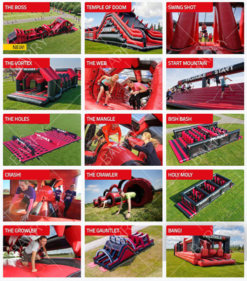 استفاده تجاری PVC پنبه دار 5K Run Obstacle Course با دوام مقاوم در برابر آتش و کیت تعمیر