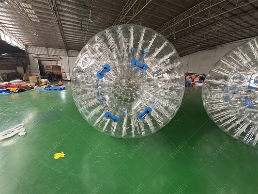 توپ غلتان زربینگ همستر دیوانه انسانی PVC TPU 2.5 متری، توپ زرب بادی برای کودکان و بزرگسالان