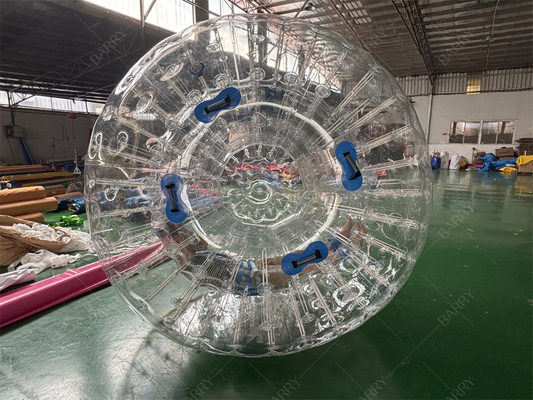توپ غلتان زربینگ همستر دیوانه انسانی PVC TPU 2.5 متری، توپ زرب بادی برای کودکان و بزرگسالان
