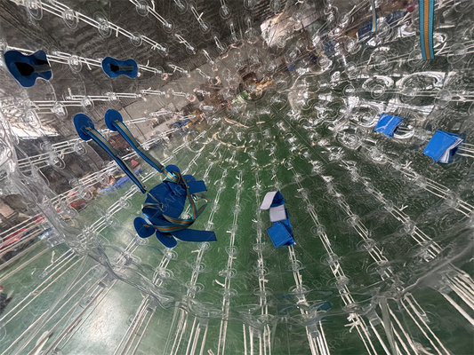 توپ غلتان زربینگ همستر دیوانه انسانی PVC TPU 2.5 متری، توپ زرب بادی برای کودکان و بزرگسالان