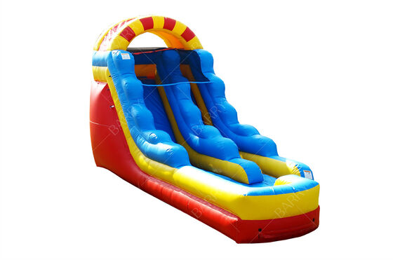 اسلاید آبی تجاری دو طرفه 15 فوت با استخر بزرگ اسلاید آب قابل انفجار برای بچه ها