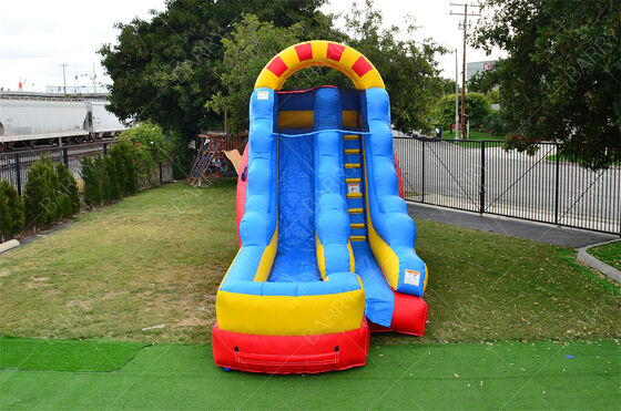 اسلاید آبی تجاری دو طرفه 15 فوت با استخر بزرگ اسلاید آب قابل انفجار برای بچه ها