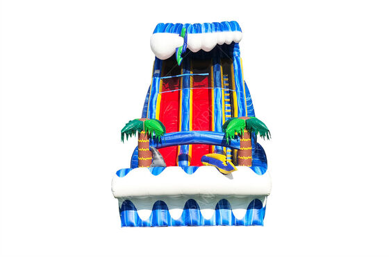 طبقه تجاری حیاط بیرونی بزرگ 24ft کوسه دیده دو لانه اسلاید برای بچه ها و بزرگسالان