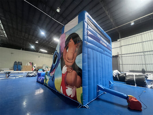 سرسره بادی سه لاین تم لیلو و استیچ | سرسره آبی تجاری برای کودکان