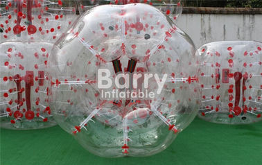 اسباب بازی های تورم در فضای باز 100٪ TPU / PVC 1.5m قرمز نقطه تورم باد حباب توپ فوتبال