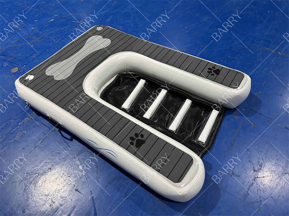 رمپ سگ بادی تاشو سکوی حیوانات خانگی شناور در آب با EVA ضد لغزش