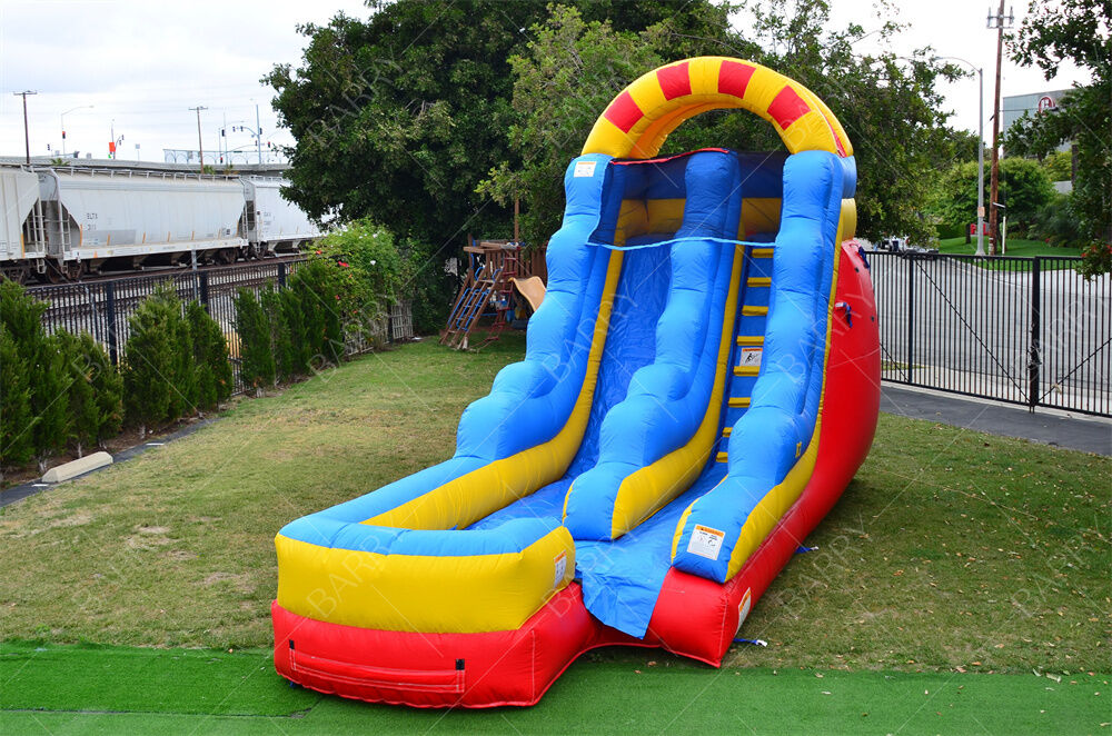 اسلاید آبی تجاری دو طرفه 15 فوت با استخر بزرگ اسلاید آب قابل انفجار برای بچه ها