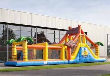 Jumpers Competition Bounce House Barrier Course ساحل 17.5m برای بزرگسالان اجرا می شود