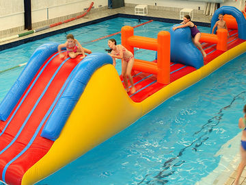 0.9mm PVC Inflatable Aqua Park Inflatable Water Barrier Course برای کودکان و نوجوانان
