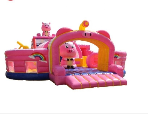 تم حیوانات جشن تولد بادی خانه فنری Pig Kids Jumping Bouncer
